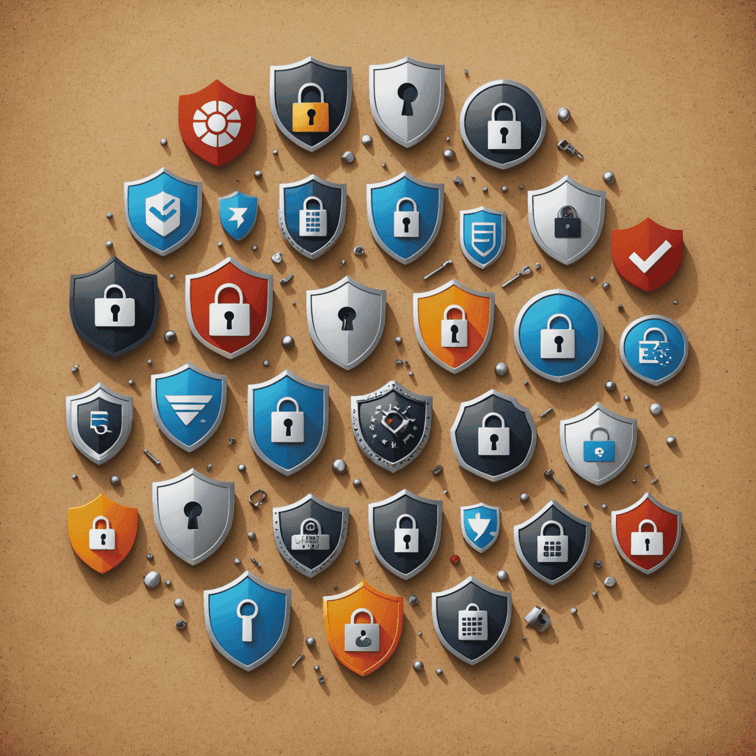 An image showing various security icons such as locks, shields, and encrypted data symbols, representing online transaction security