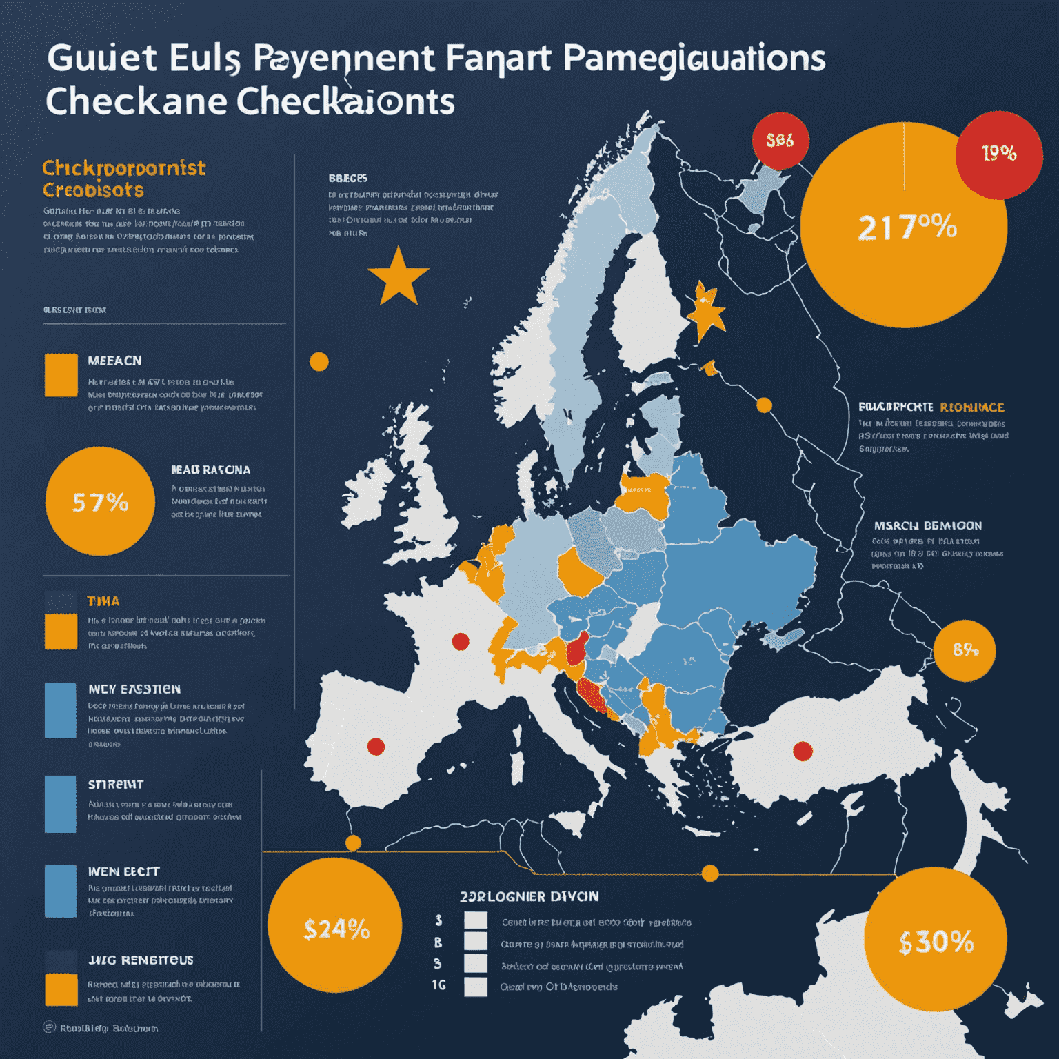 Infographic showing key EU payment regulations and compliance checkpoints